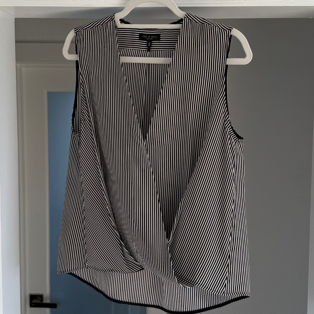 Rag and Bone Sleeves Vertical Striped Blouse